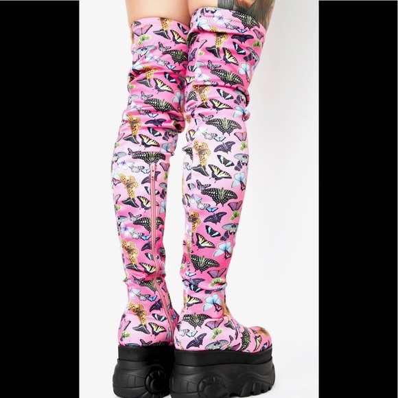 Dolls Kill Club Exx Lovebug Thigh High Boots - Picture 6 of 7